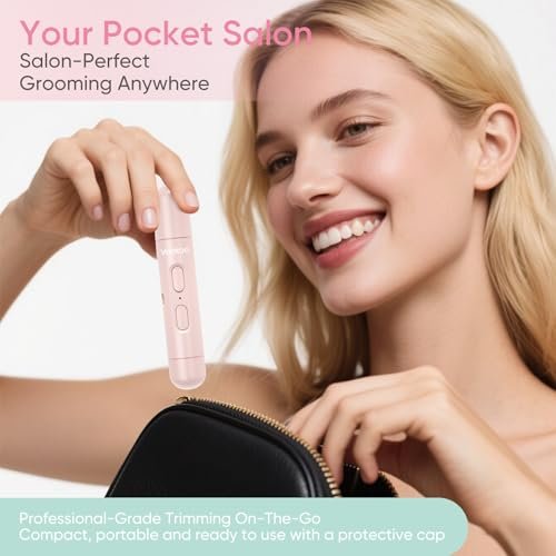 Vankoo 2-in-1 Facial Hair Remover & Eyebrow Trimmer for Women – Rechargeable Face Razor with LED Light, Painless Hair Removal for Flawless Skin & Makeup (Pink) - görsel 12