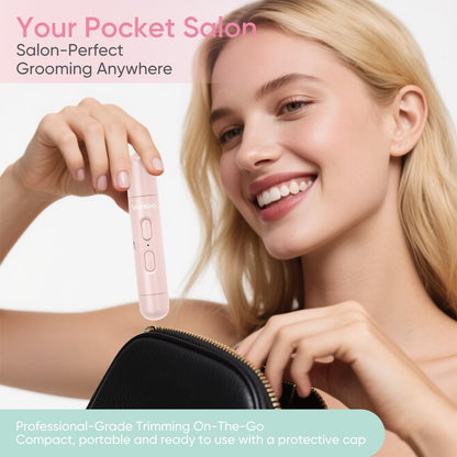 Vankoo 2-in-1 Facial Hair Remover & Eyebrow Trimmer for Women – Rechargeable Face Razor with LED Light, Painless Hair Removal for Flawless Skin & Makeup (Pink)
