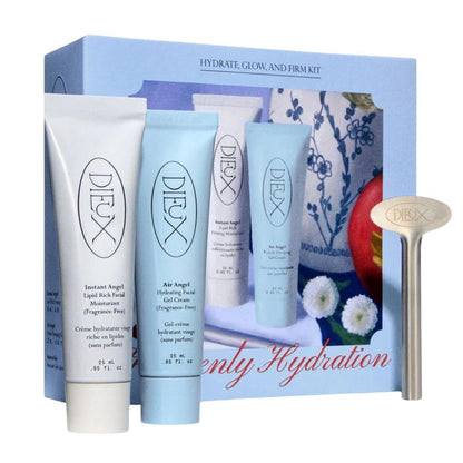 Dieux Heavenly Hydration Hydrate, Glow & Firm Kit: Instant Angel Moisturizer + Air Angel Gel Cream + Squeeze Key BestDealFocus