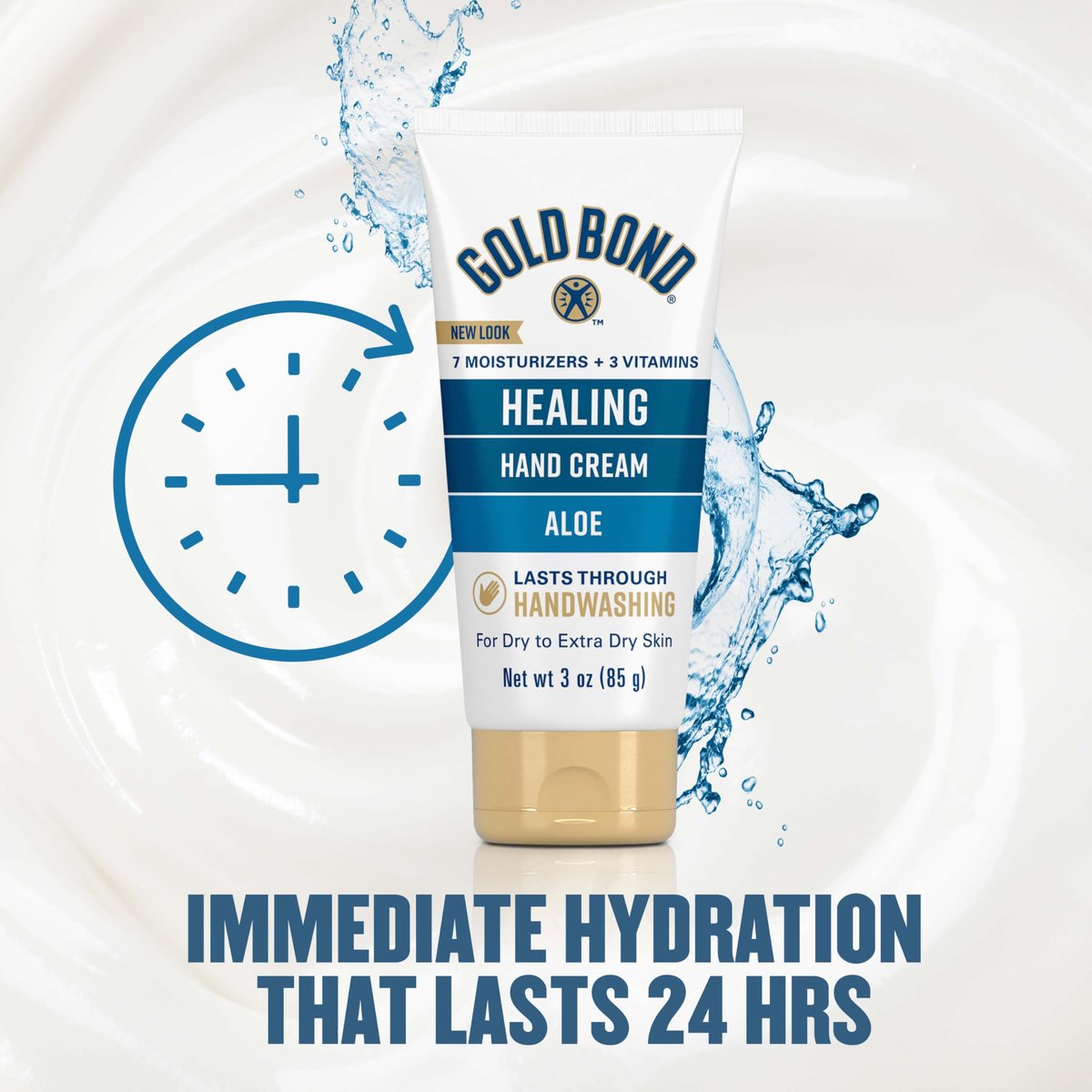 Gold Bond Healing Hand Cream, 3 oz. (Pack of 6) - Moisture That Lasts Through Handwashing with Aloe Avelisse