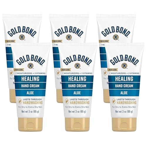 Gold Bond Healing Hand Cream, 3 oz. (Pack of 6) - Moisture That Lasts Through Handwashing with Aloe Avelisse