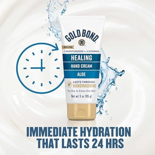 Gold Bond Healing Hand Cream, 3 oz. (Pack of 6) - Moisture That Lasts Through Handwashing with Aloe Avelisse