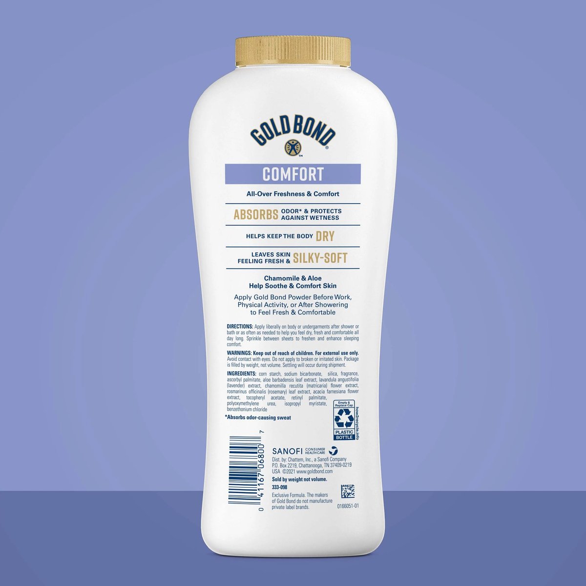 Gold Bond Comfort Body Powder, Talc-Free, 10 oz. (Pack of 2) - Fresh Clean Scent with Aloe & Chamomile - görsel 3