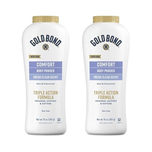 Gold Bond Comfort Body Powder, Talc-Free, 10 oz. (Pack of 2) - Fresh Clean Scent with Aloe & Chamomile - görsel 2