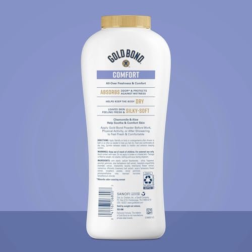 Gold Bond Comfort Body Powder, Talc-Free, 10 oz. (Pack of 2) - Fresh Clean Scent with Aloe & Chamomile - görsel 4