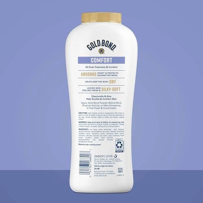 Gold Bond Comfort Body Powder, Talc-Free, 10 oz. (Pack of 2) - Fresh Clean Scent with Aloe & Chamomile