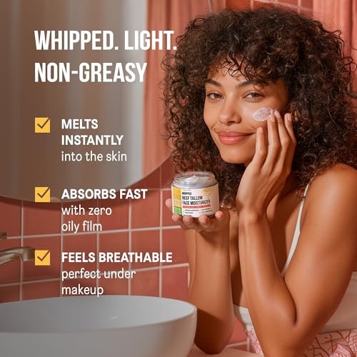 Beef Tallow for Skin and Face - Grass Fed Tallow and Honey Balm, All Natural Skin Care Moisturizer with Hyaluronic Acid - Day & Night Beef Tallow Face Cream for Dry, Sensitive Skin, Glass Jar 2.25 oz - görsel 10