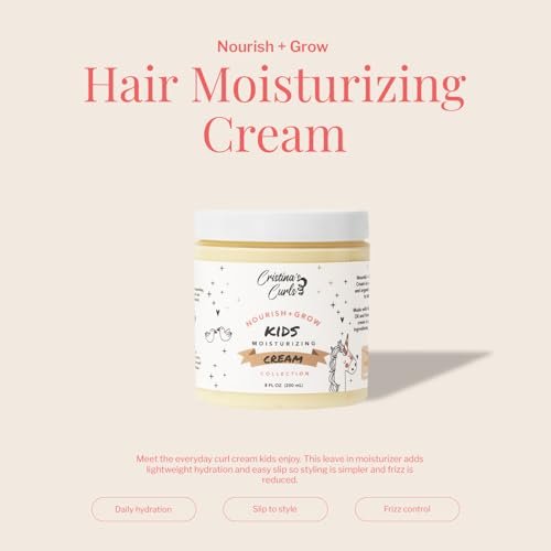 Cristina's Curls Daily Leave-In Moisturizer for Kids - Hydrating Hair Cream for Dry Curls, Sulfate-Free Plant-Based, 8 Fl Oz Avelisse
