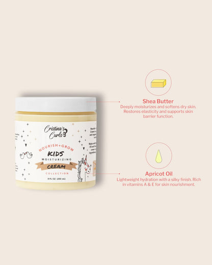 Cristina's Curls Daily Leave-In Moisturizer for Kids - Hydrating Hair Cream for Dry Curls, Sulfate-Free Plant-Based, 8 Fl Oz Avelisse