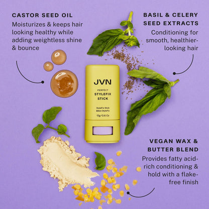 JVN StyleFix Hair Wax Styling Stick - All-Day Hold, Frizz Control & Flyaway Tamer for Women and Men (0.6 oz, Silicone-Free) Avelisse