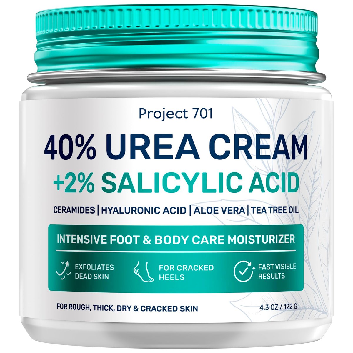 Maximum Strength Urea Cream 40% for Feet – Callus Remover & Cracked Heel Repair with Salicylic Acid, Ceramides & Tea Tree Oil – Dry Foot Lotion for Diabetics, Neuropathy, 4.3 oz - görsel 2