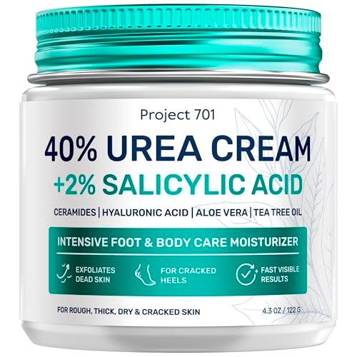 Maximum Strength Urea Cream 40% for Feet – Callus Remover & Cracked Heel Repair with Salicylic Acid, Ceramides & Tea Tree Oil – Dry Foot Lotion for Diabetics, Neuropathy, 4.3 oz - görsel 1