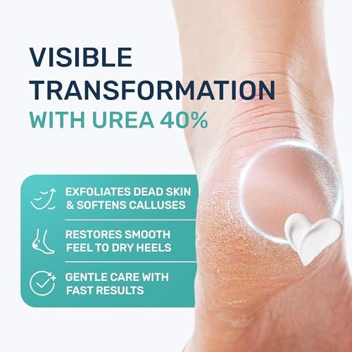 Maximum Strength Urea Cream 40% for Feet – Callus Remover & Cracked Heel Repair with Salicylic Acid, Ceramides & Tea Tree Oil – Dry Foot Lotion for Diabetics, Neuropathy, 4.3 oz - görsel 3