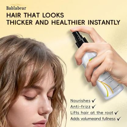Bablabear Hair Thickening & Volumizing Spray for Fine Thin Hair – Adds Instant Volume, Fullness, Root Support & Extreme Body – Texturizing Spray for Women & Men – Safe for Color Treated Hair – 8.5 Fl Oz