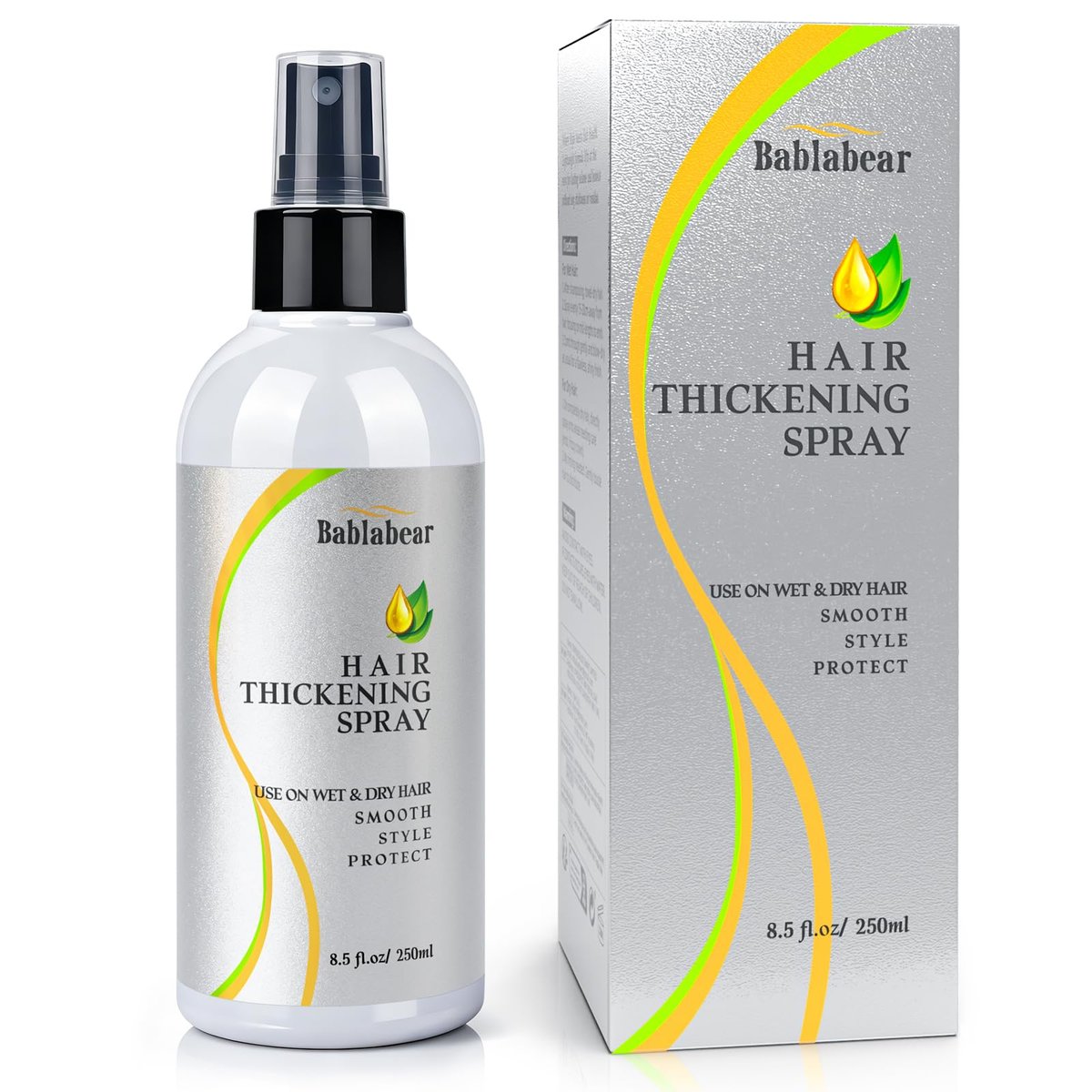 Bablabear Hair Thickening & Volumizing Spray for Fine Thin Hair – Adds Instant Volume, Fullness, Root Support & Extreme Body – Texturizing Spray for Women & Men – Safe for Color Treated Hair – 8.5 Fl Oz - görsel 2