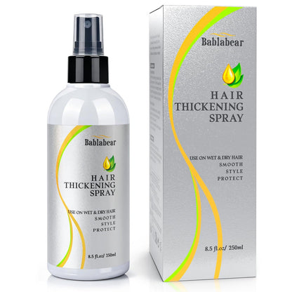 Bablabear Hair Thickening & Volumizing Spray for Fine Thin Hair – Adds Instant Volume, Fullness, Root Support & Extreme Body – Texturizing Spray for Women & Men – Safe for Color Treated Hair – 8.5 Fl Oz