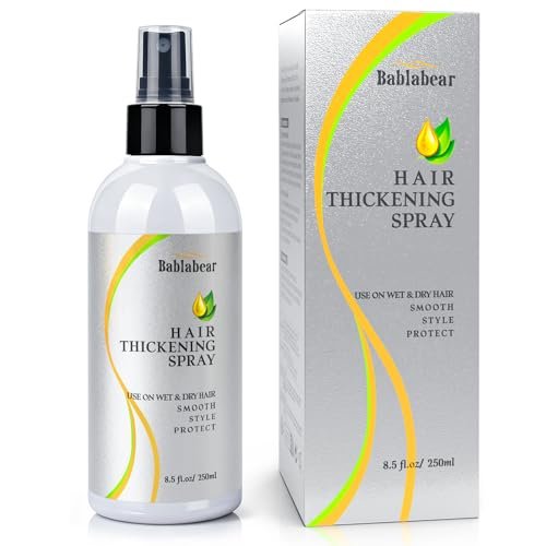 Bablabear Hair Thickening & Volumizing Spray for Fine Thin Hair – Adds Instant Volume, Fullness, Root Support & Extreme Body – Texturizing Spray for Women & Men – Safe for Color Treated Hair – 8.5 Fl Oz