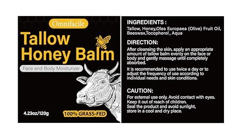 Beef Tallow for Skin, Face, Body - Handmade Whipped Tallow Moisturizer with 100% Grass-Fed Beef Tallow & Raw Honey, Natural Organic Balm for Men & Women, Unscented, 4.23 oz - görsel 18