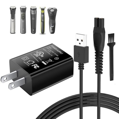 5V UL Charger for Philips Norelco OneBlade MG9525 MG9520 MG5910 QP1424 QP1624 and More, 360 Hybrid Face Shaver Cord - görsel 2