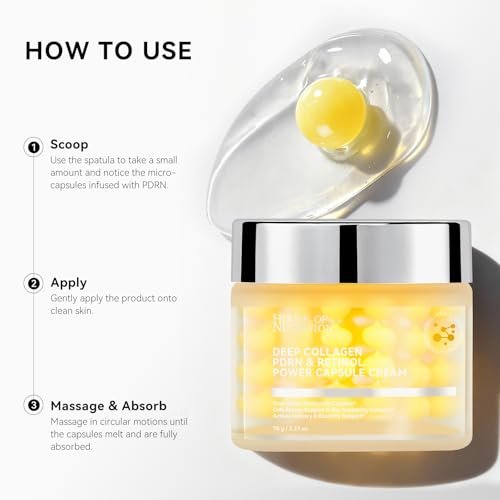 Deep Collagen Capsule Cream with PDRN & Retinol – Anti-Aging Face Moisturizer for Firmness and Wrinkle Care, 2.37 fl.oz Avelisse