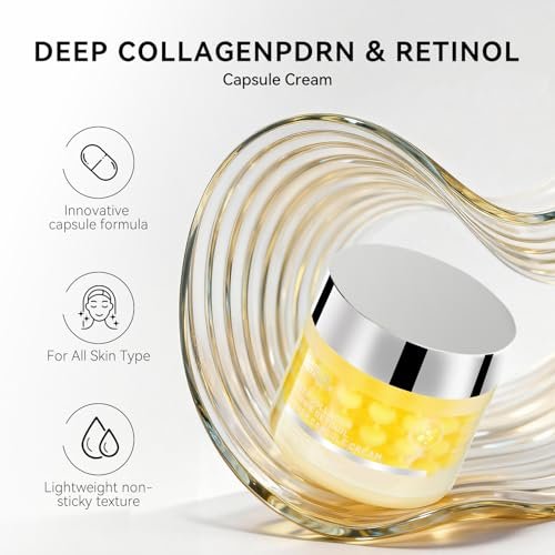 Deep Collagen Capsule Cream with PDRN & Retinol – Anti-Aging Face Moisturizer for Firmness and Wrinkle Care, 2.37 fl.oz Avelisse