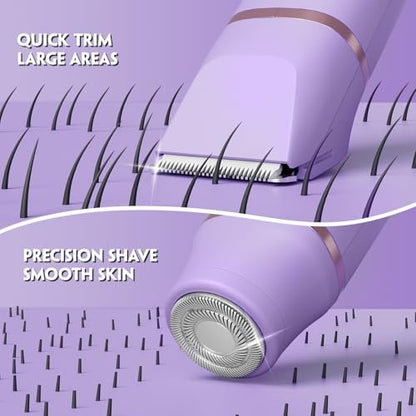 Tiovara Electric Bikini Trimmer for Women – Painless Pubic Hair Trimmer with Charging Dock, IPX7 Waterproof Wet & Dry Lady Shaver for Legs, Underarms, Body (Lilac) Avelisse