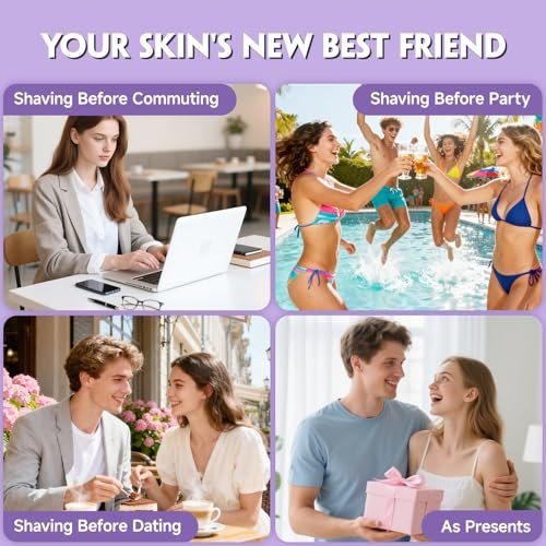 Tiovara Electric Bikini Trimmer for Women – Painless Pubic Hair Trimmer with Charging Dock, IPX7 Waterproof Wet & Dry Lady Shaver for Legs, Underarms, Body (Lilac) Avelisse