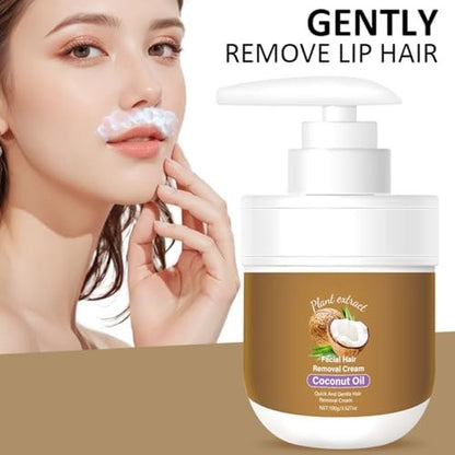 Gentle Facial Hair Removal Cream with Coconut Oil for Women – Upper Lip & Chin, 3.52 fl oz Avelisse