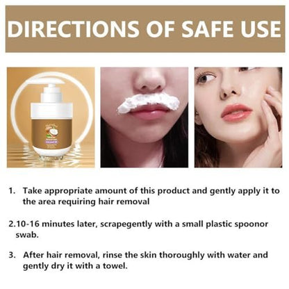 Gentle Facial Hair Removal Cream with Coconut Oil for Women – Upper Lip & Chin, 3.52 fl oz Avelisse