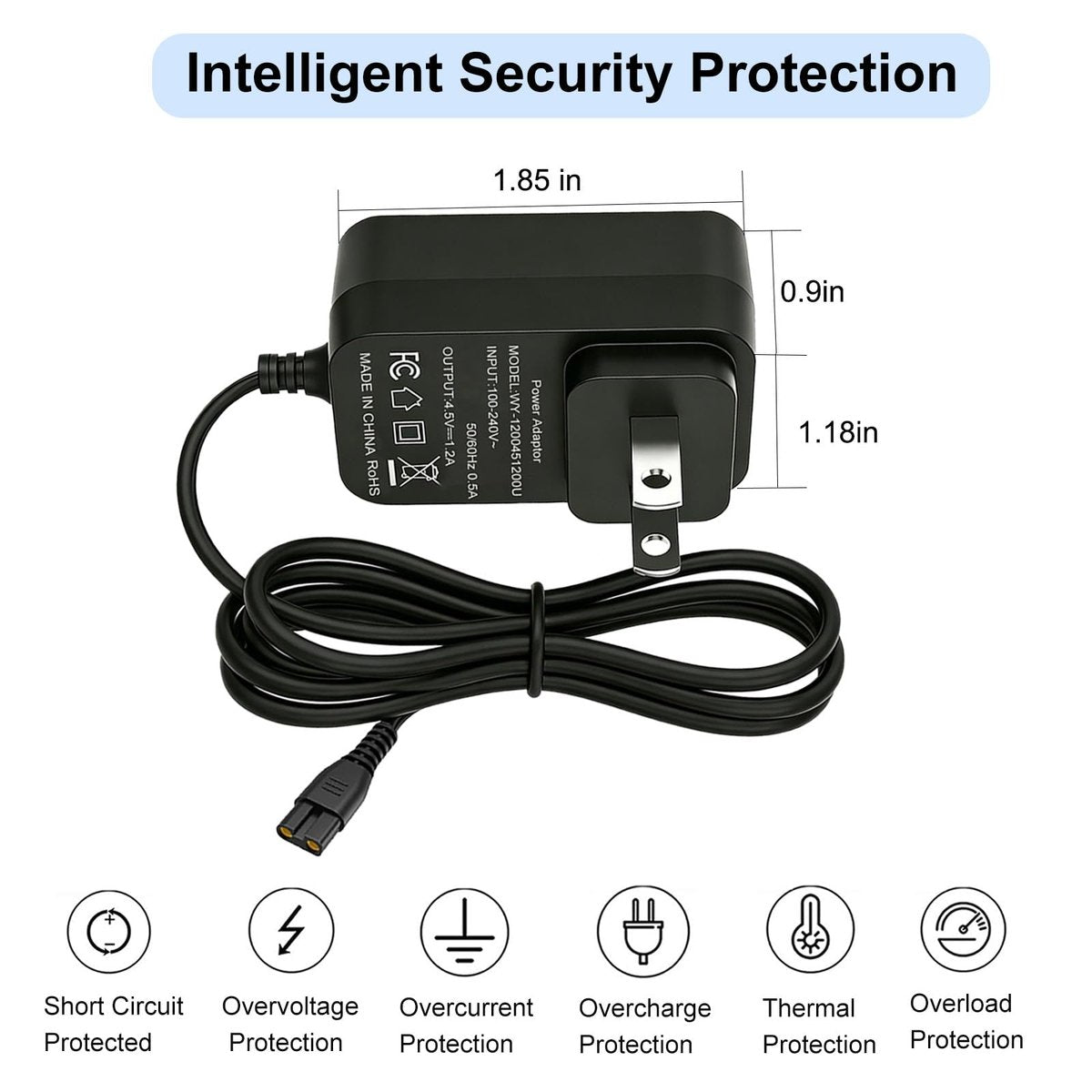 4.5V Charger Cord for BaByliss PRO Clipper & Trimmer FX870 FX788 FX787 FXSSM FX820 FX726 FX825, Power Adapter for BaByliss Barberology - görsel 9