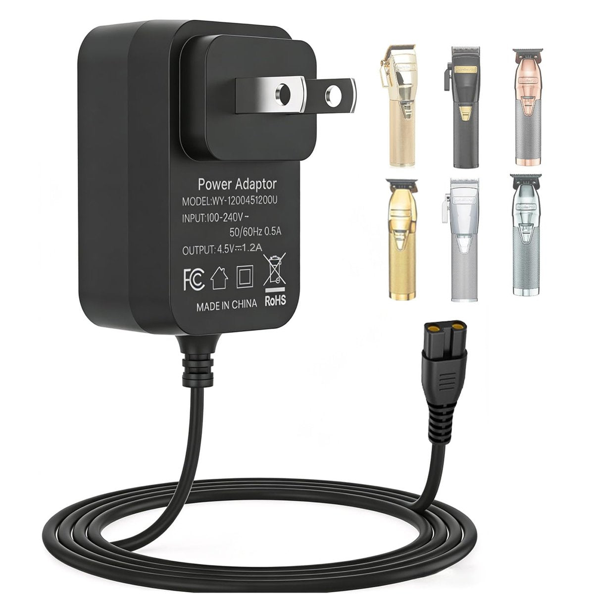 4.5V Charger Cord for BaByliss PRO Clipper & Trimmer FX870 FX788 FX787 FXSSM FX820 FX726 FX825, Power Adapter for BaByliss Barberology - görsel 1