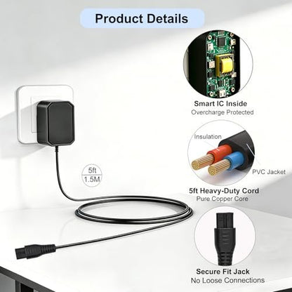 4.5V Charger Cord for BaByliss PRO Clipper & Trimmer FX870 FX788 FX787 FXSSM FX820 FX726 FX825, Power Adapter for BaByliss Barberology