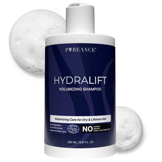 PUREANCE Hydralift Volumizing Shampoo for Thinning Hair – Sulfate-Free Thickening Shampoo with Wheat Protein, Betaine, Glycerin & Aloe – for Women & Men – 9.81 Fl Oz Avelisse