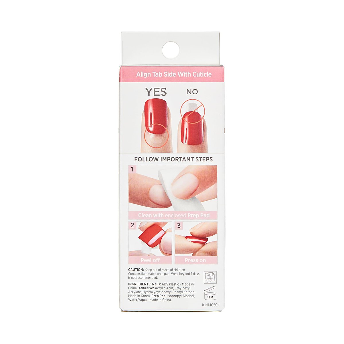 KISS Impress Press-On Nails - Hokey Pokey, Medium Length Coffin Shape, Nude Pink with Flower Design, 30 Nails - görsel 7