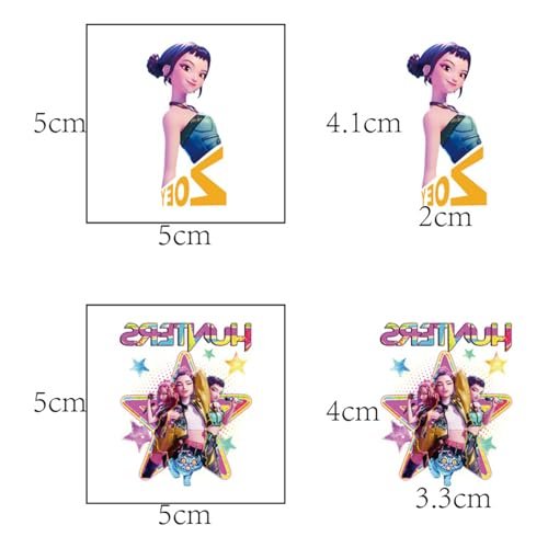 20pcs Demon Movie Hunters Temporary Tattoos for Kids - Cartoon Decal Body Stickers for Birthday Party Decorations & DIY Activity Supplies - görsel 6