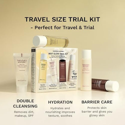 Haruharu Wonder Best Glow Trial Kit - Strong, Hydrated, Glowing Daily Routine Mini Size Avelisse