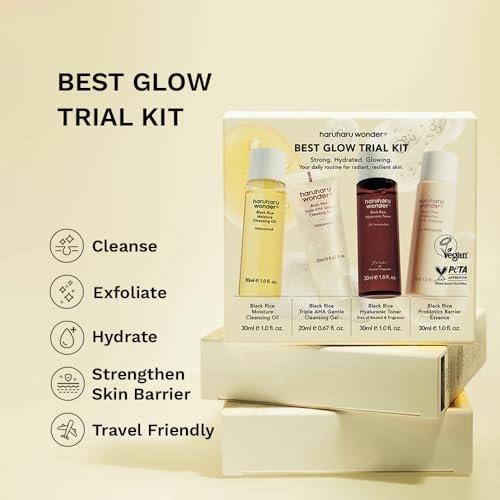 Haruharu Wonder Best Glow Trial Kit - Strong, Hydrated, Glowing Daily Routine Mini Size Avelisse