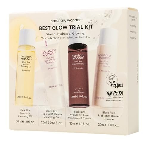 Haruharu Wonder Best Glow Trial Kit - Strong, Hydrated, Glowing Daily Routine Mini Size Avelisse