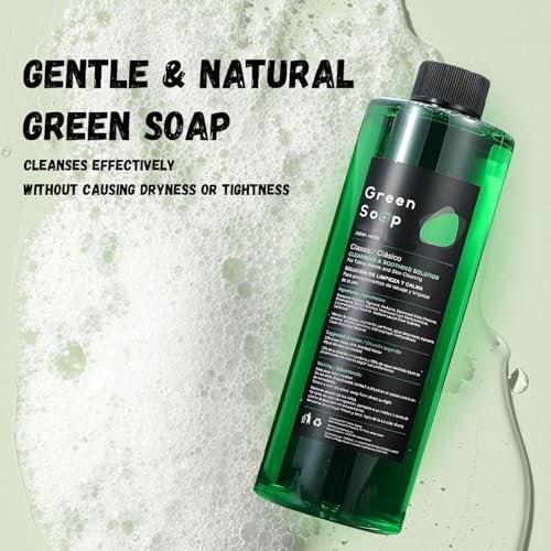 TONBAO Green Soap Tattoo Cleaner Kit 8.5oz Ultra Concentrated Tattoo Soap + 8.5oz Squeeze Bottle — Professional Skin Prep & Piercing Aftercare for Tattooing Artists & Beginner Avelisse