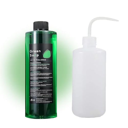 TONBAO Green Soap Tattoo Cleaner Kit 8.5oz Ultra Concentrated Tattoo Soap + 8.5oz Squeeze Bottle — Professional Skin Prep & Piercing Aftercare for Tattooing Artists & Beginner Avelisse