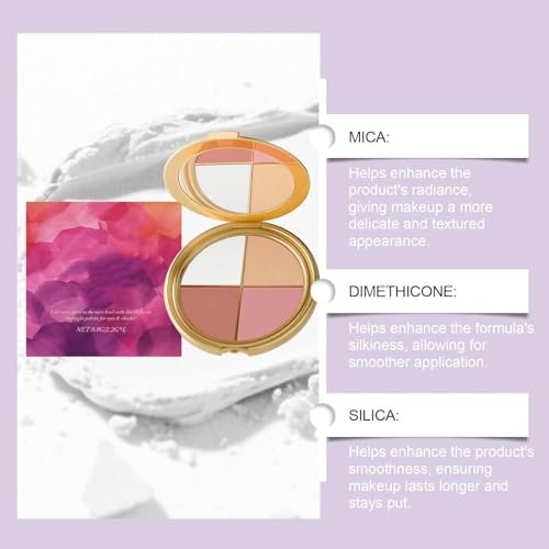 Lmoy Eye & Cheek Palette - Eyeshadow and Highlighter Makeup, Shimmer Glow Face Highlighter Palette with Contour Kit and Detachable Brush - görsel 10