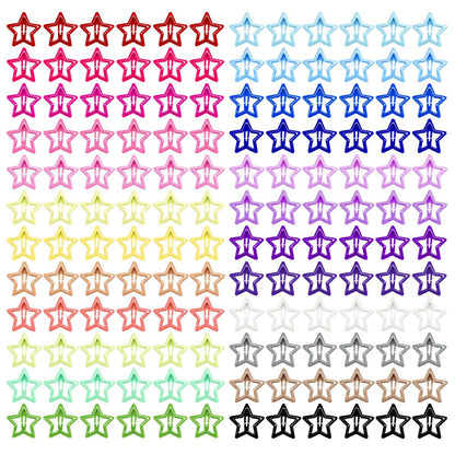 YLMUSU 144 Pcs 1.2'' Star Hair Clips - 24 Colors Metal Non-Slip Snap Hair Clips, Colorful Star Clips y2k, Stars Hair Barrettes for Women and Girls Avelisse