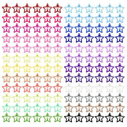 YLMUSU 144 Pcs 1.2'' Star Hair Clips - 24 Colors Metal Non-Slip Snap Hair Clips, Colorful Star Clips y2k, Stars Hair Barrettes for Women and Girls Avelisse