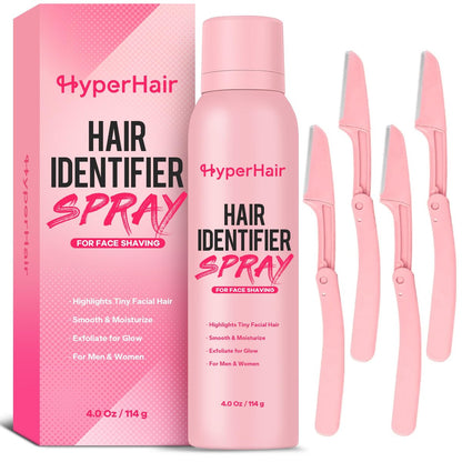 HyperHair Hair Identifier Spray for Face Shaving - Moisturizing Dermaplane Spray for All Skin Types