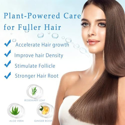 Rosemary Hair Growth Serum Roll On - 3% Rosemary, 3% Batana Oil, 2% Ginger Oil, 3% Aloe Vera Extract for Stronger Roots, Thicker Hair, Hair Loss Treatment, 0.85 Fl Oz