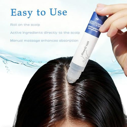 Rosemary Hair Growth Serum Roll On - 3% Rosemary, 3% Batana Oil, 2% Ginger Oil, 3% Aloe Vera Extract for Stronger Roots, Thicker Hair, Hair Loss Treatment, 0.85 Fl Oz