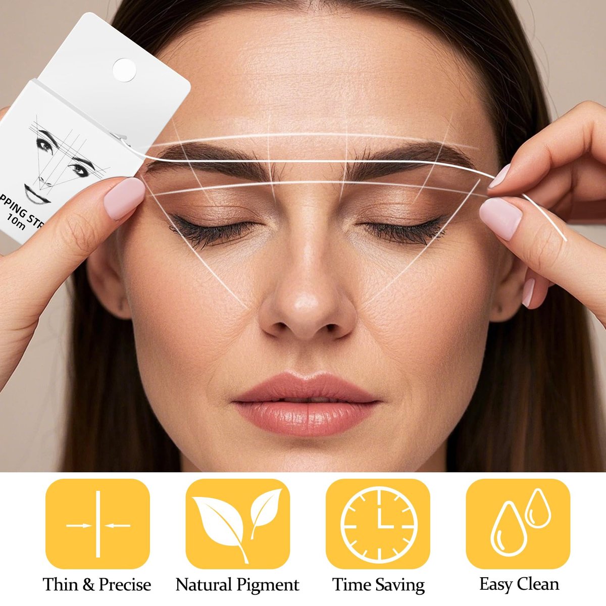 JimKing Eyebrow Mapping String - Pre-inked Microblading String for Eyebrow Shaping, 32ft per Box (3 Packs) - görsel 9