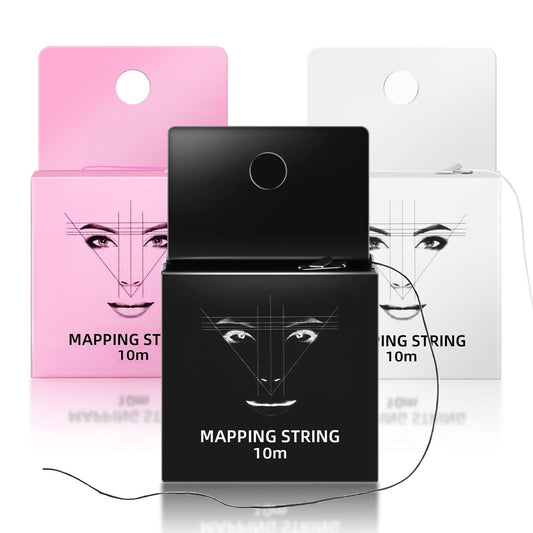 JimKing Eyebrow Mapping String - Pre-inked Microblading String for Eyebrow Shaping, 32ft per Box (3 Packs)