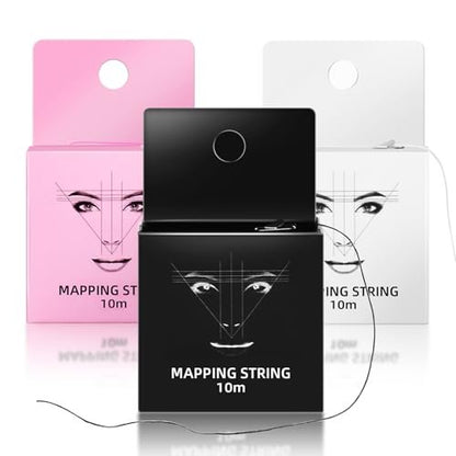 JimKing Eyebrow Mapping String - Pre-inked Microblading String for Eyebrow Shaping, 32ft per Box (3 Packs)