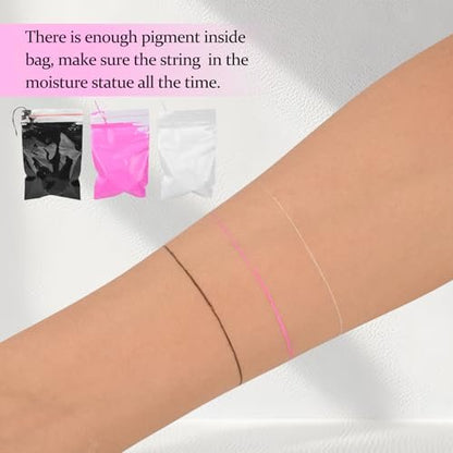 JimKing Eyebrow Mapping String - Pre-inked Microblading String for Eyebrow Shaping, 32ft per Box (3 Packs)